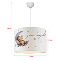 Lampada a Sospensione Rugby per Cameretta Paralume Bianco Design Orsetto lux.pro