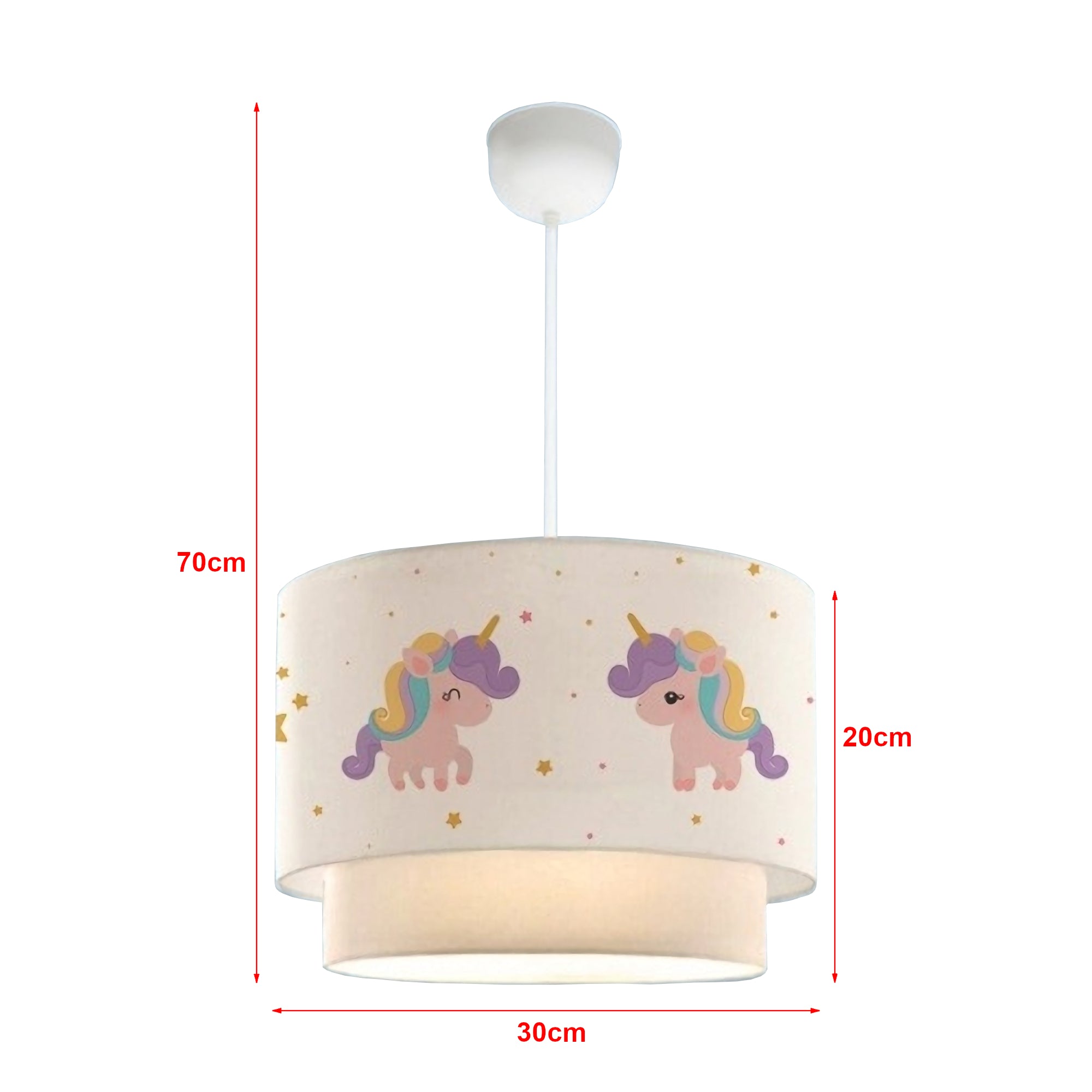 Lampadario lampada a sospensione sospensione per bambini E27 70 cm fantasia unicorno 03_0007548