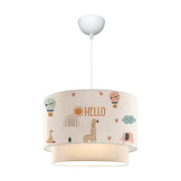 Lampada a Sospensione Lurgan per Cameretta Decorato con Giraffa - Bianco lux.pro