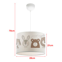 Lampada a Sospensione Rugby per Cameretta Paralume Bianco Design Animali lux.pro