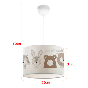 Lampada a Sospensione Rugby per Cameretta Paralume Bianco Design Animali lux.pro
