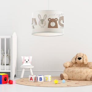 Lampada a Sospensione Rugby per Cameretta Paralume Bianco Design Animali lux.pro