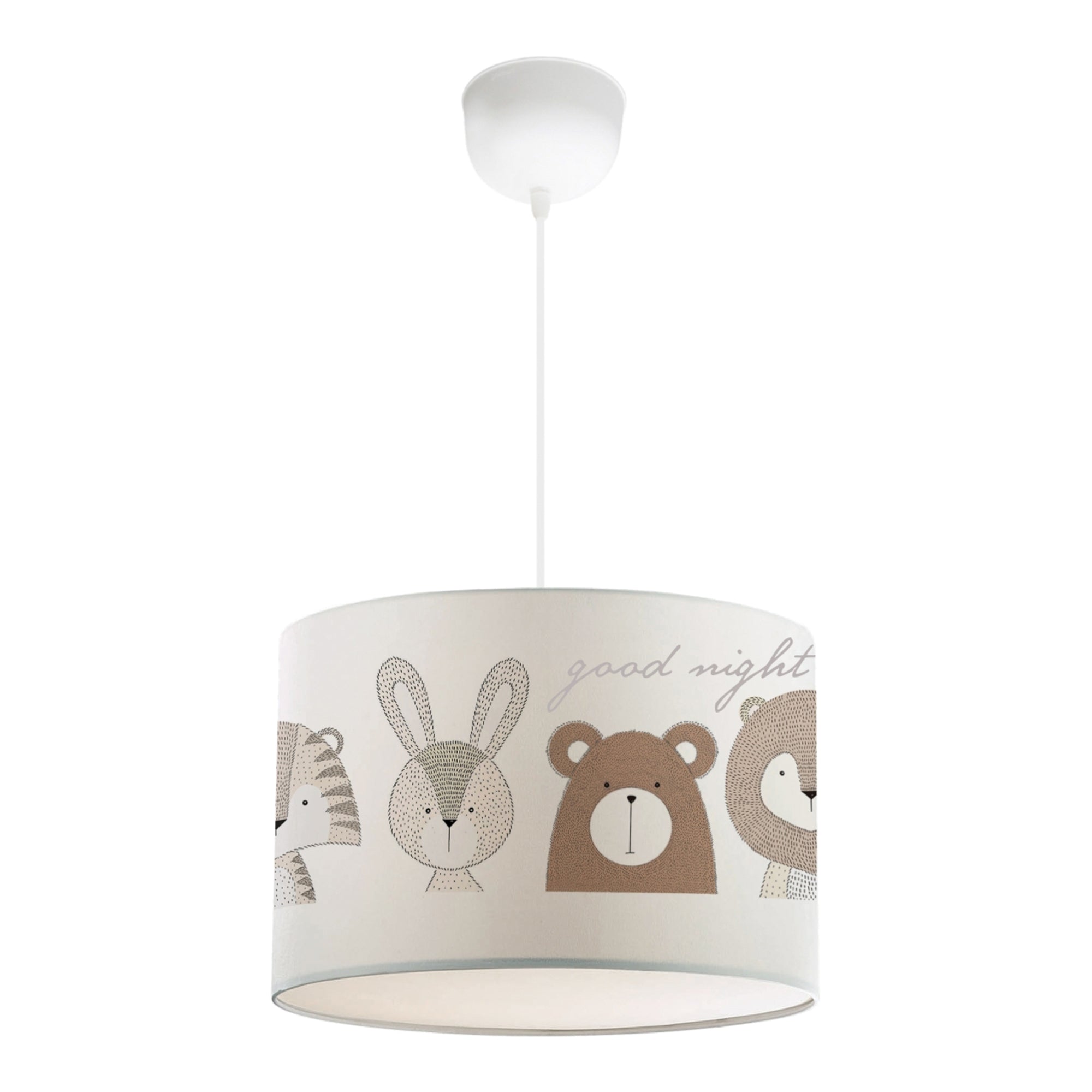 Lampada a Sospensione Rugby per Cameretta Paralume Bianco Design Animali lux.pro