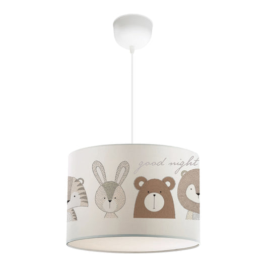 Lampada a Sospensione Rugby per Cameretta Paralume Bianco Design Animali lux.pro