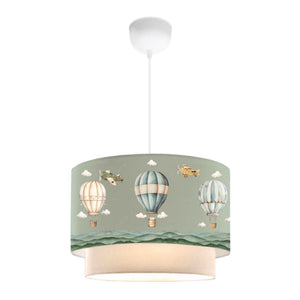Lampada a Sospensione Lurgan per Cameretta Decorato con Mongolfiere - Verde lux.pro