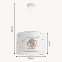 Lampada a Sospensione Rugby per Cameretta Paralume Bianco Design Elefante lux.pro
