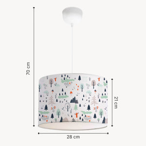 Lampada a Sospensione Rugby per Cameretta Paralume Bianco Design Alberi lux.pro