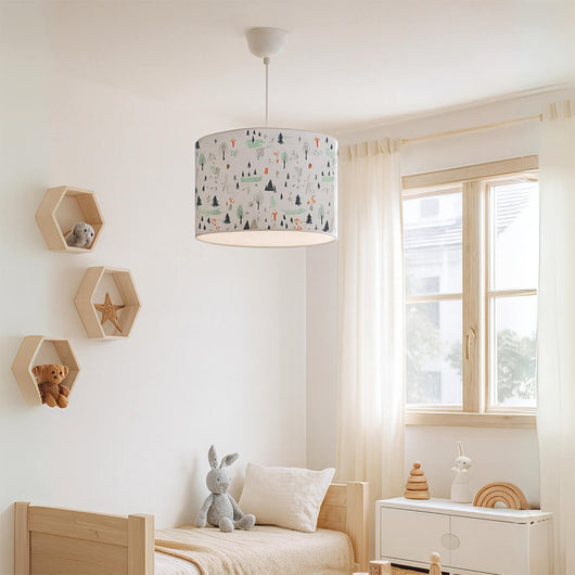 Lampada a Sospensione Rugby per Cameretta Paralume Bianco Design Alberi lux.pro