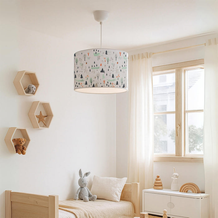 Lampada a Sospensione Rugby per Cameretta Paralume Bianco Design Alberi lux.pro