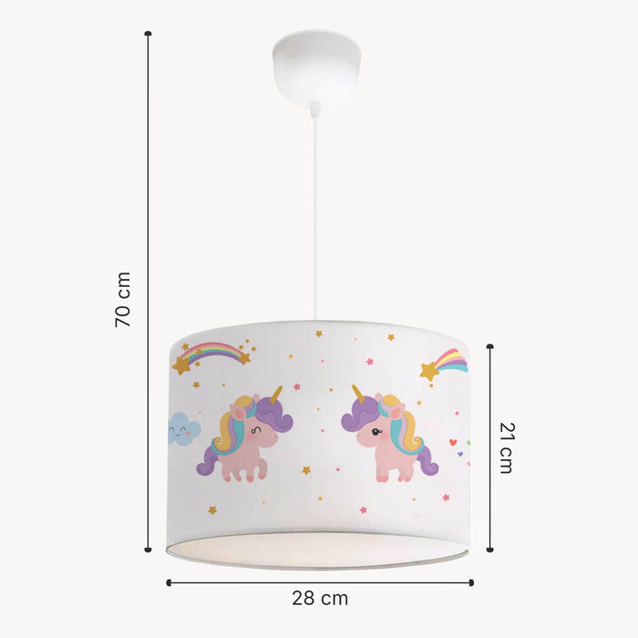 Lampada a Sospensione Rugby per Cameretta Paralume Bianco Design Unicorno lux.pro