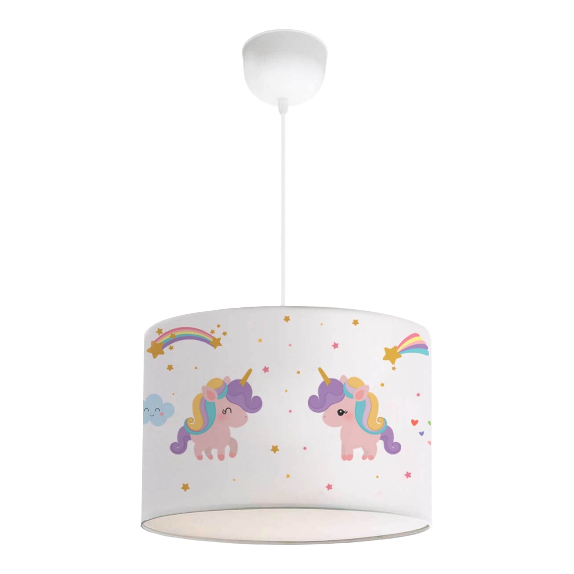 Lampada a Sospensione Rugby per Cameretta Paralume Bianco Design Unicorno lux.pro