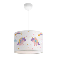 Lampada a Sospensione Rugby per Cameretta Paralume Bianco Design Unicorno lux.pro