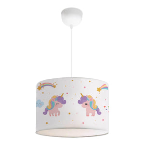 Lampada a Sospensione Rugby per Cameretta Paralume Bianco Design Unicorno lux.pro