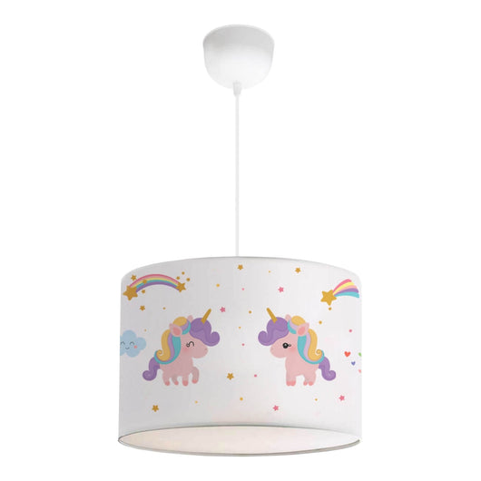 Lampada a Sospensione Rugby per Cameretta Paralume Bianco Design Unicorno lux.pro