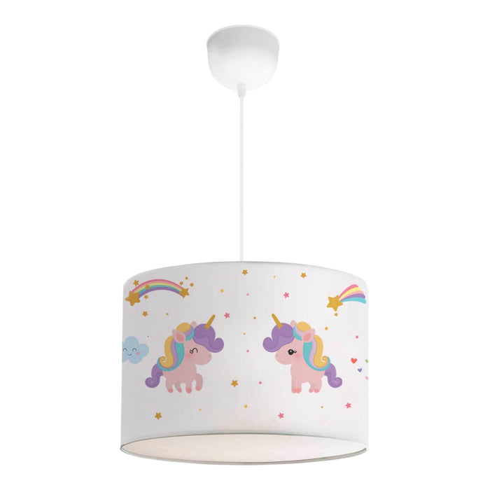 Lampada a Sospensione Rugby per Cameretta Paralume Bianco Design Unicorno lux.pro