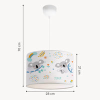Lampada a Sospensione Rugby per Cameretta Paralume Bianco Design Koala lux.pro