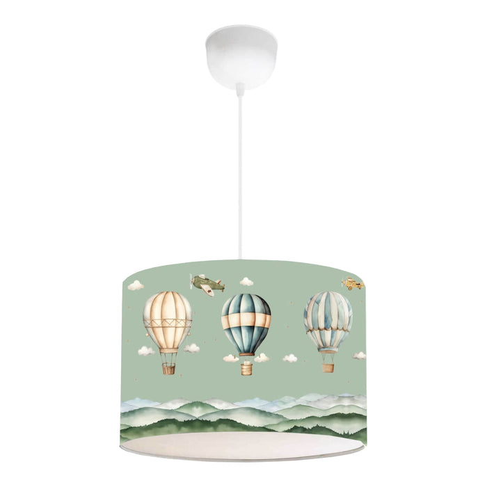 Lampada a Sospensione Rugby per Cameretta Paralume Verde Design Mongolfiere lux.pro