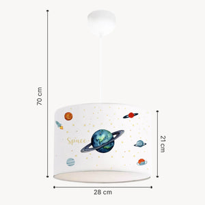 Lampada a Sospensione Rugby per Cameretta Paralume Bianco Design Pianeti lux.pro