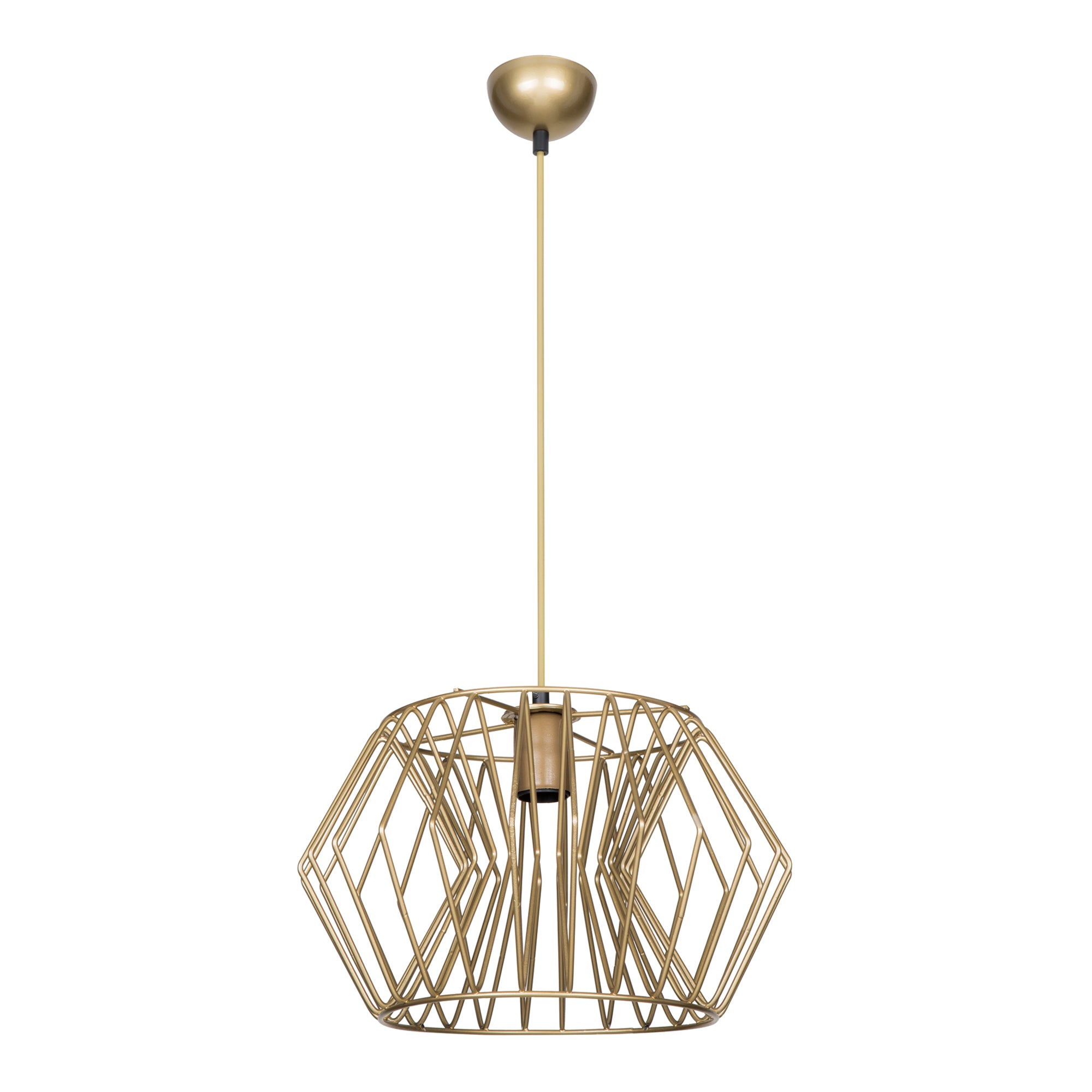 Lampada a Sospensione 'Bournemouth' con Paralume a Rete in Metallo Stile Industriale - Bronzeo [lux.pro]