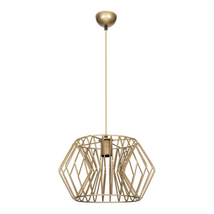 Lampada a Sospensione 'Bournemouth' con Paralume a Rete in Metallo Stile Industriale - Bronzeo [lux.pro]