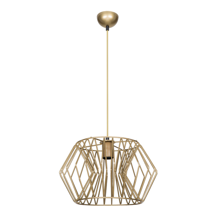 Lampada a Sospensione 'Bournemouth' con Paralume a Rete in Metallo Stile Industriale - Bronzeo [lux.pro]