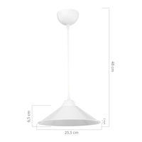 Lampada a Sospensione 'Hereford' con Paralume a Cono - Bianco [lux.pro]