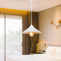 Lampada a Sospensione 'Hereford' con Paralume a Cono - Bianco [lux.pro]