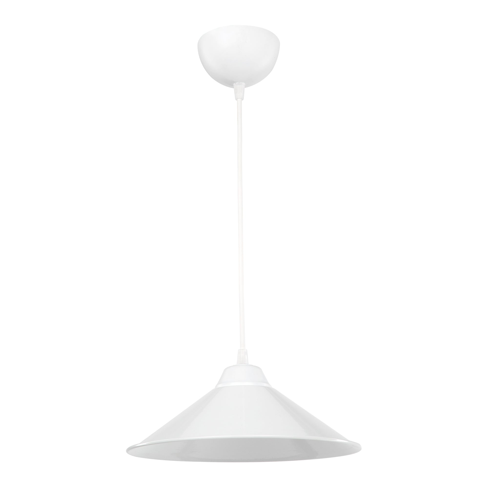 Lampada a Sospensione 'Hereford' con Paralume a Cono - Bianco [lux.pro]