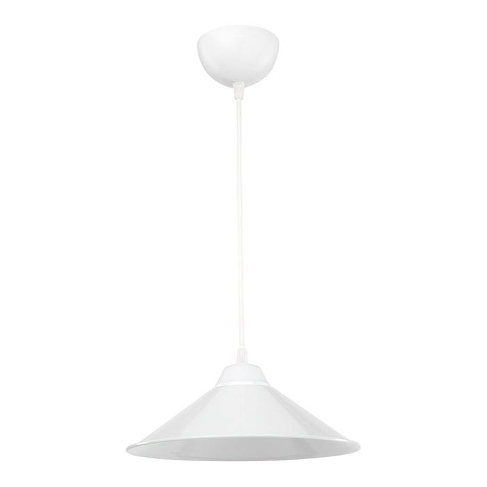 Lampada a Sospensione 'Hereford' con Paralume a Cono - Bianco [lux.pro]