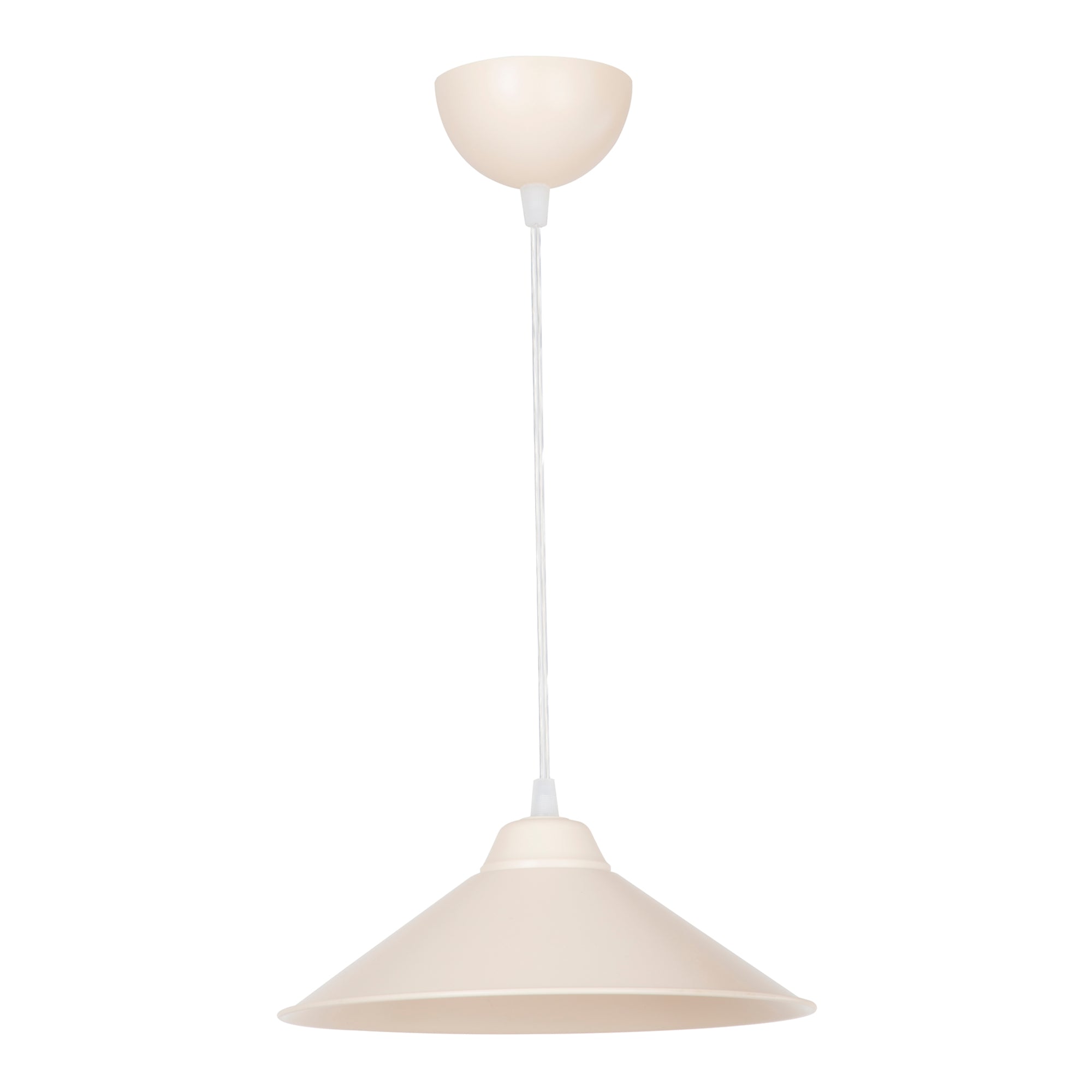 Lampada a Sospensione 'Hereford' con Paralume a Cono - Bianco/Crema [lux.pro]