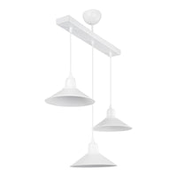 Lampada a Sospensione 'Darlington' con 3 Fonti di Luce - Paralumi a Cono - Bianco [lux.pro]