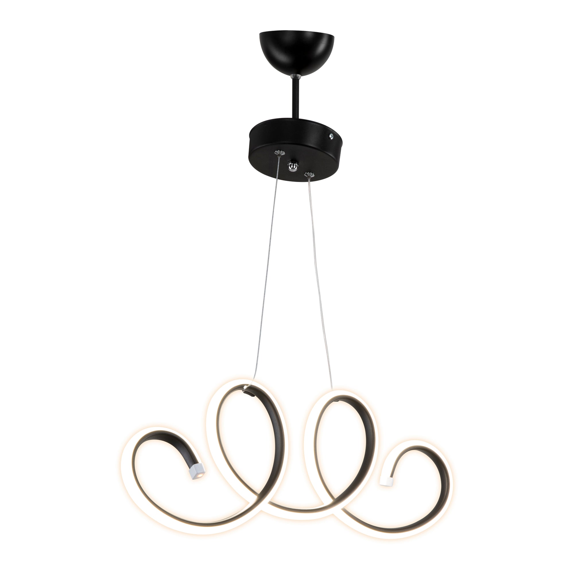 Lampada a Sospensione 'Durham' con Illuminazione a 206 Luci LED - Lampadario a Spirale  - Nero/Bianco [lux.pro]