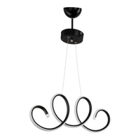 Lampada a Sospensione 'Durham' con Illuminazione a 206 Luci LED - Lampadario a Spirale  - Nero/Bianco [lux.pro]