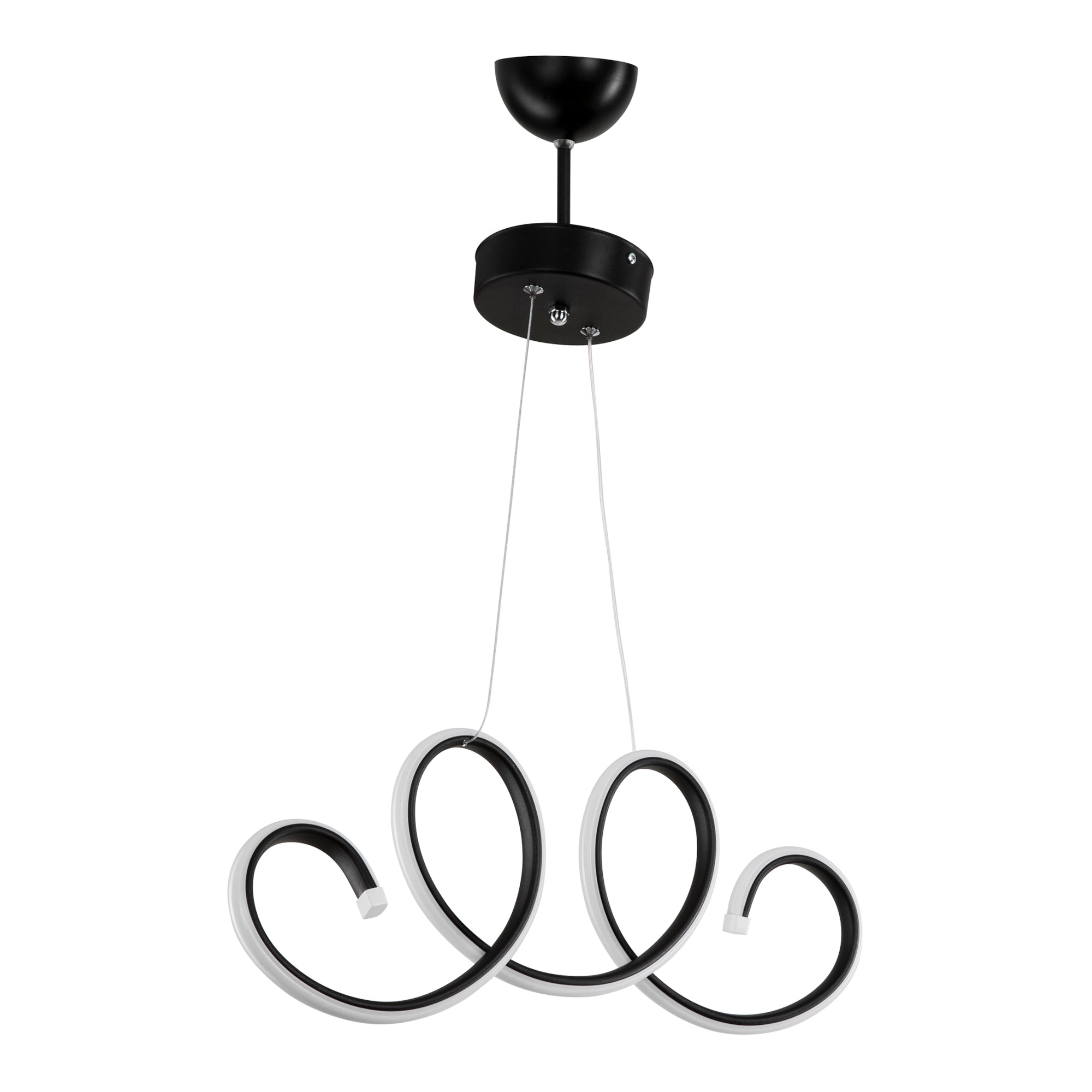 Lampada a Sospensione 'Durham' con Illuminazione a 206 Luci LED - Lampadario a Spirale  - Nero/Bianco [lux.pro]