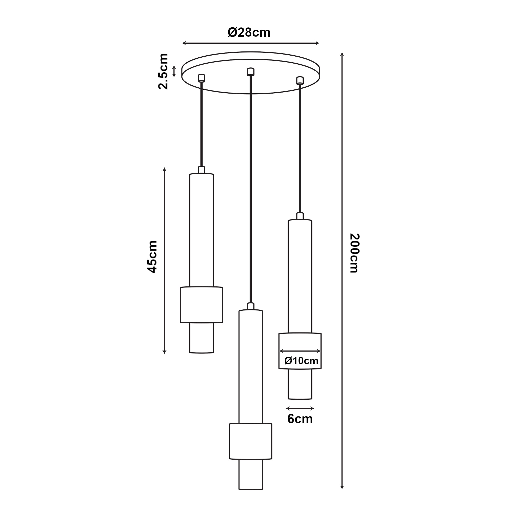 Lampada a Sospensione Lulled in Metallo con 3 Paralumi - Argento / Oro lux.pro