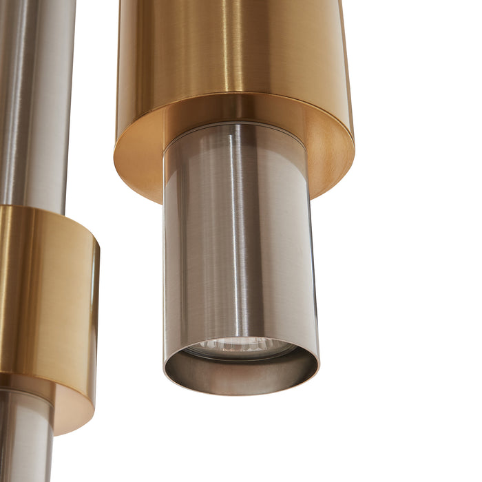 Lampada a Sospensione Lulled in Metallo con 3 Paralumi - Argento / Oro lux.pro