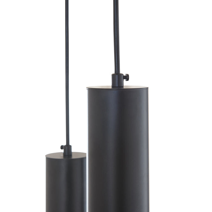 Lampada a Sospensione Lulled in Metallo con 3 Paralumi - Nero / Oro lux.pro