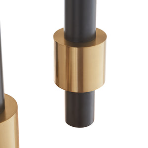 Lampada a Sospensione Lulled in Metallo con 3 Paralumi - Nero / Oro lux.pro