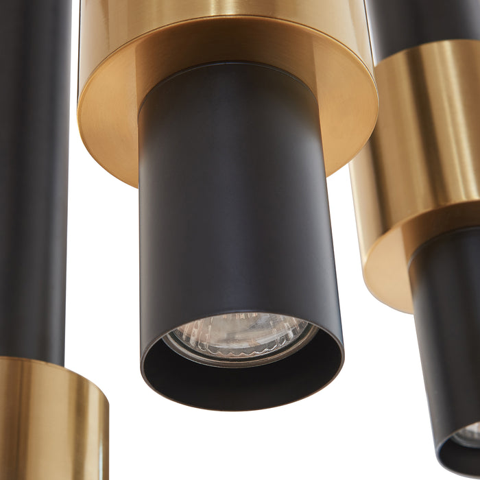 Lampada a Sospensione Lulled in Metallo con 3 Paralumi - Nero / Oro lux.pro