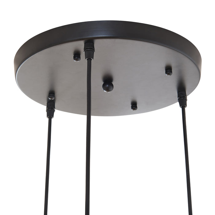 Lampada a Sospensione Lulled in Metallo con 3 Paralumi - Nero / Oro lux.pro