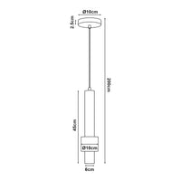 Lampada a Sospensione Lulled in Metallo con 1 Paralume - Nero / Argento lux.pro
