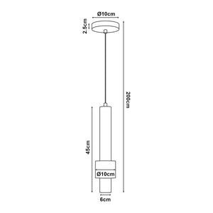 Lampada a Sospensione Lulled in Metallo con 1 Paralume - Nero / Argento lux.pro