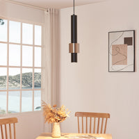 Lampada a Sospensione Lulled in Metallo con 1 Paralume - Nero / Argento lux.pro