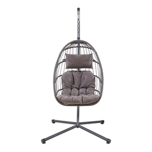 Poltrona sospesa con supporto 196 x 110 x 95 cm grigio 03_0009475