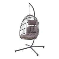 Poltrona sospesa con supporto 196 x 110 x 95 cm grigio 03_0009475