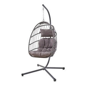 Poltrona sospesa con supporto 196 x 110 x 95 cm grigio 03_0009475