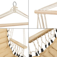 Poltrona Sospesa 'Bariloche' con Braccioli - Supporto fino a 100 kg - Beige [en.casa]