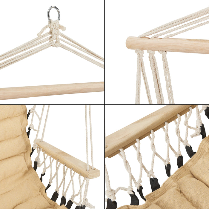 Poltrona Sospesa 'Bariloche' con Braccioli - Supporto fino a 100 kg - Beige [en.casa]