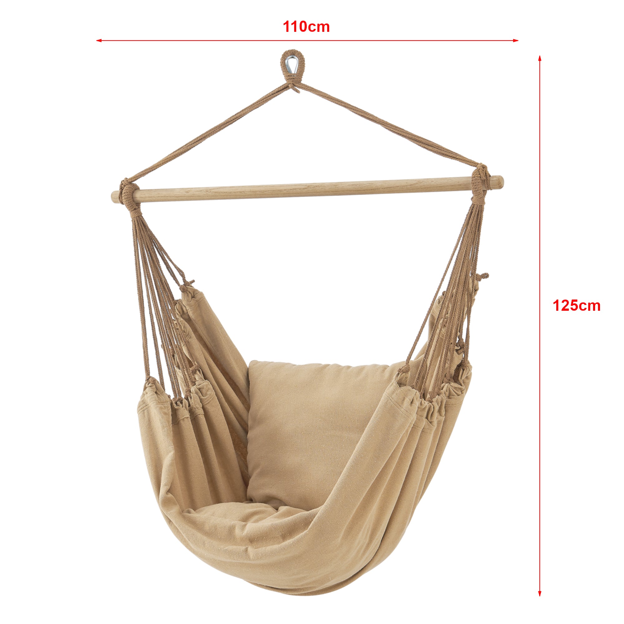 Amaca da Seduta 'Peralvillo' con 2 Cuscini e Borsa di Trasporto - Beige [en.casa]