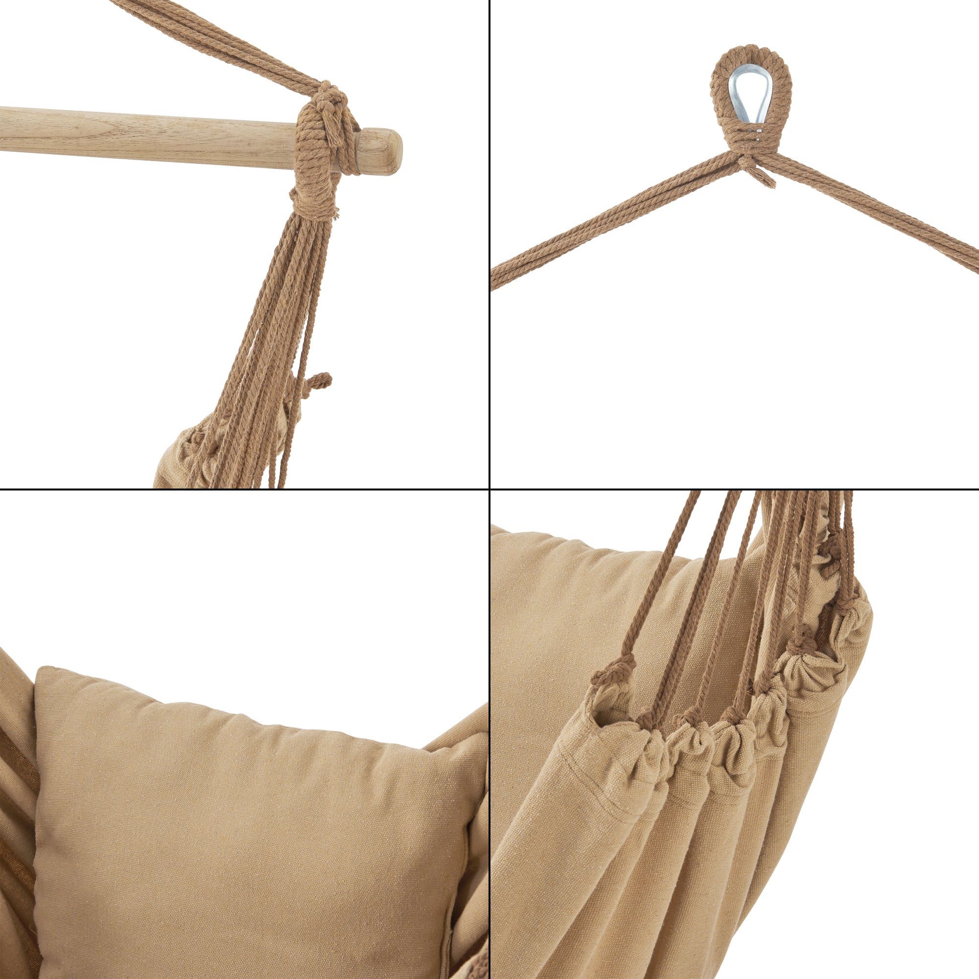 Amaca da Seduta 'Peralvillo' con 2 Cuscini e Borsa di Trasporto - Beige [en.casa]